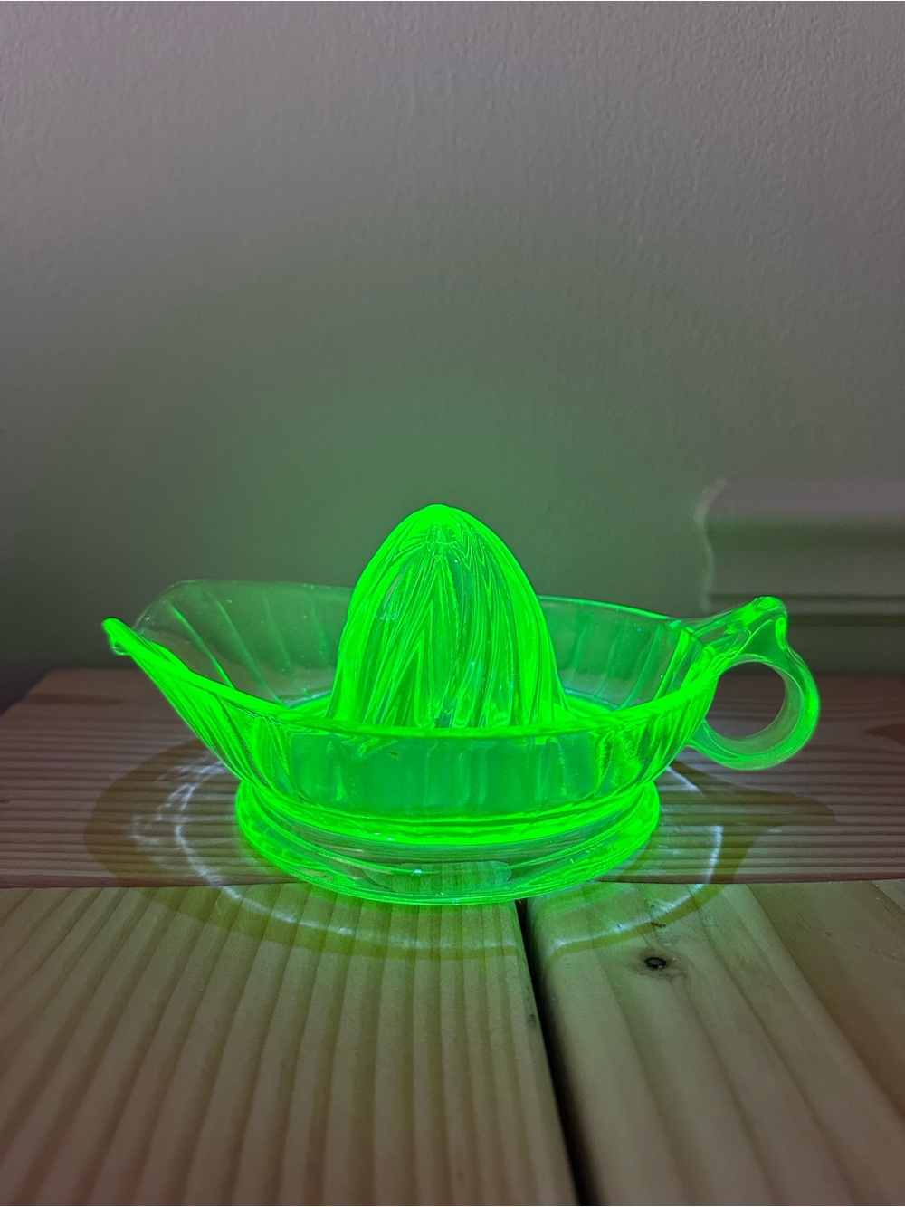 Vintage Uranium Glass Citrus Juicer